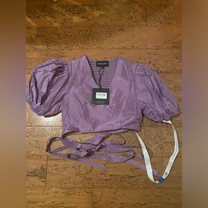 Cynthia Rowley Taffeta wrap top M NWT